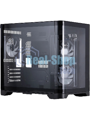 Компьютерный корпус 1STPLAYER UVIEW UV5 ARGB черный mATX 3x120мм ARGB fans UV5-BK-2FC7R-1FC7