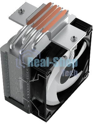 Кулер для процессора Ocypus Gamma A40 BK ARGB Digital, 100мм ARGB FAN, Top Display Panel, 4 HEAT PIPES, 4-PIN PWM, 600-2400 RPM, 29.5DBA, HYDRO BEARING, LGA115X/1200/1700/18XX, AM4/AM5