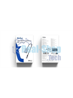 Кард-ридер Netac Flash WK12/серый/SD/SDHC/SDXC/microSD/microSDHC/microSDXC/USB 3.0 Type-C/пластик