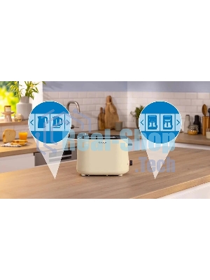 Тостер Bosch TAT2M127 бежевый, 950 Вт, 2 слота