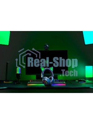 Гарнитура Razer Kraken Kitty V3 Pro чёрный, беспроводная + проводная, радиоканал, до 70 ч, подсветка
