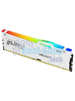 Оперативная память Kingston Fury Beast, DDR5, 16Gb (1x16Gb), 6000MHz, CL36, DIMM, с радиатором, RGB, белый