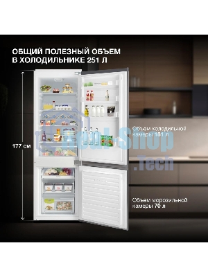 Встраиваемый холодильник Hyundai HBR 1771 2-хкамерн. белый