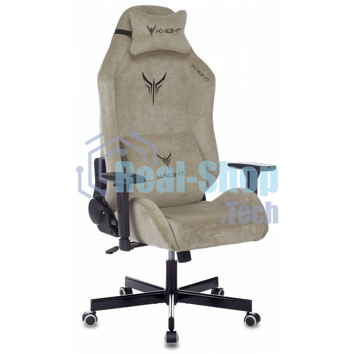 Кресло игровое Бюрократ Knight N1 Fabric бежевый Light-21, с подголов. крестовина металл
