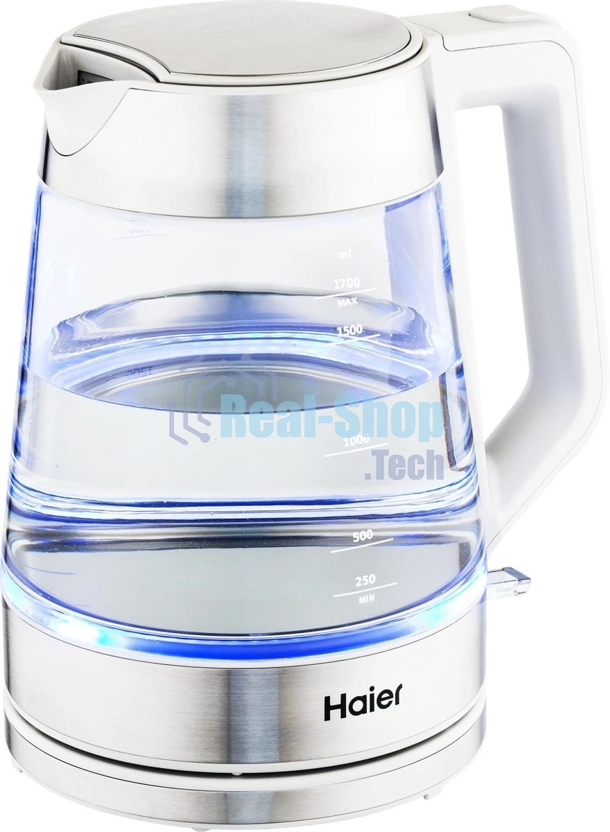 Чайник электрический Haier HK-500 1.7л. 2200Вт серый/белый корпус: стекло/пластик (TD0029955RU)