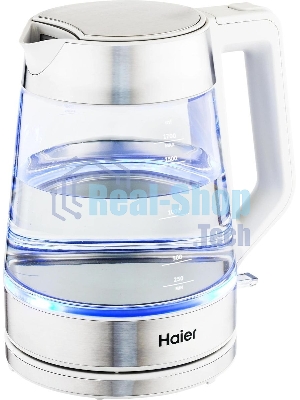 Чайник электрический Haier HK-500 1.7л. 2200Вт серый/белый корпус: стекло/пластик (TD0029955RU)