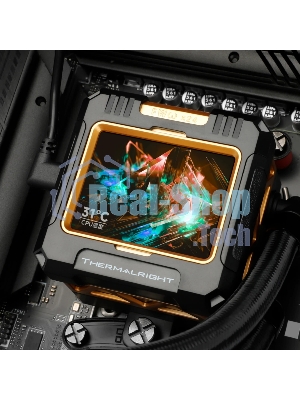 Система жидкостного охлаждения Thermalright Frozen Warframe 420 ARGB Soc-AM5/AM4/1200/1700/1851 черный 4-pin 29.8dB Al LCD Ret (F-WFRAME-420-BL-ARGB)