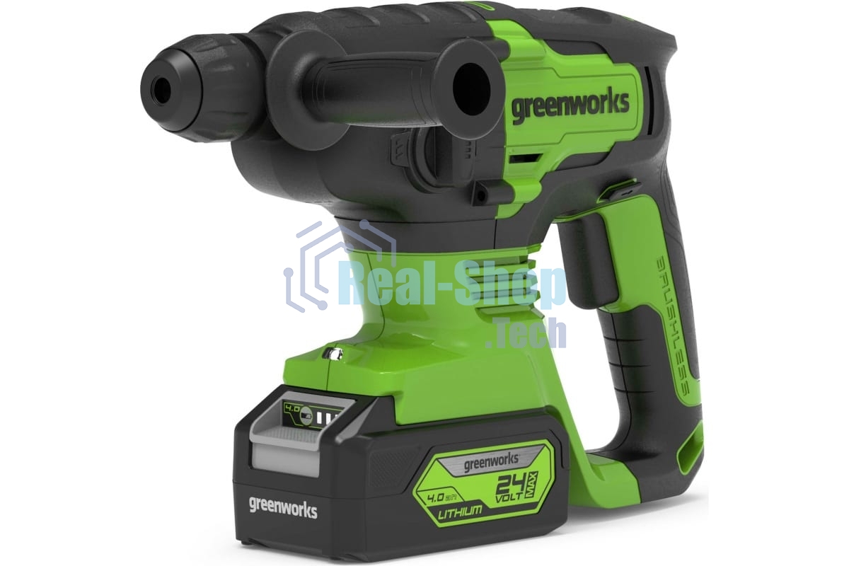 Перфоратор GreenWorks GD24SDS, SDS-plus, 24 В, 2 Дж, от аккумулятора