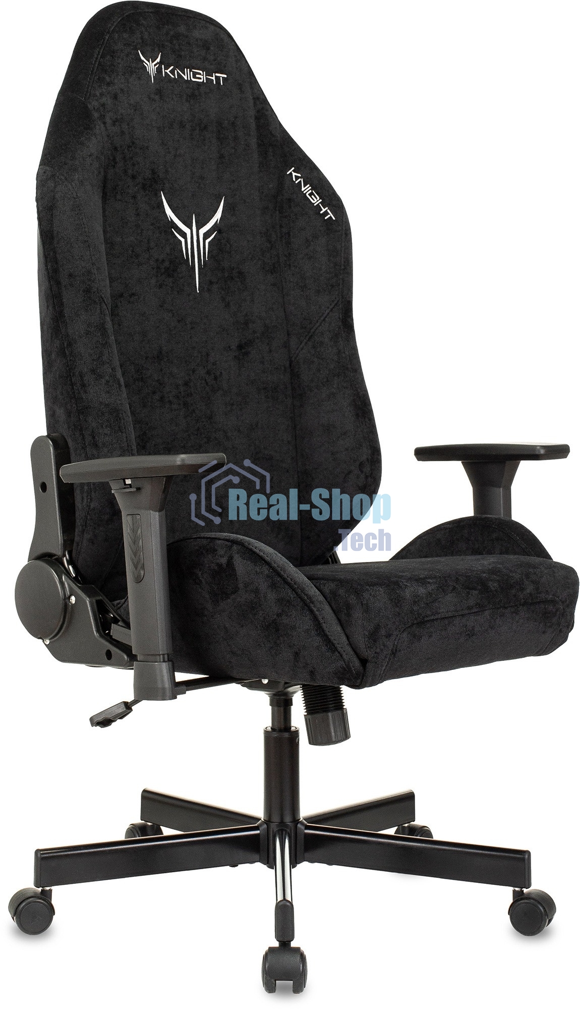 Кресло игровое Бюрократ Knight N1 Fabric черный Light-20, с подголов. крестовина металл
