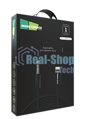 Кабель аудио MORE CHOICE (4610196409837) UK28i AUX 3.5мм Lightning 8-pin 1м, черный