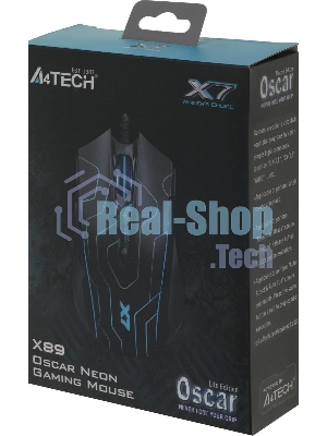 Мышь проводная A4Tech X89 Maze черный, 2400 dpi, USB, кнопки - 8