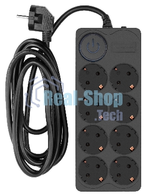 Сетевой фильтр Ippon BK-8-EU-3-16-B 3 м, 8 розеток, черный, коробка