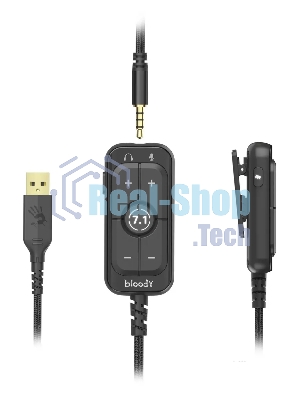 Наушники с микрофоном A4Tech Bloody M590i синий/белый 1м мониторные USB оголовье (M590I SPORTS NAVY)