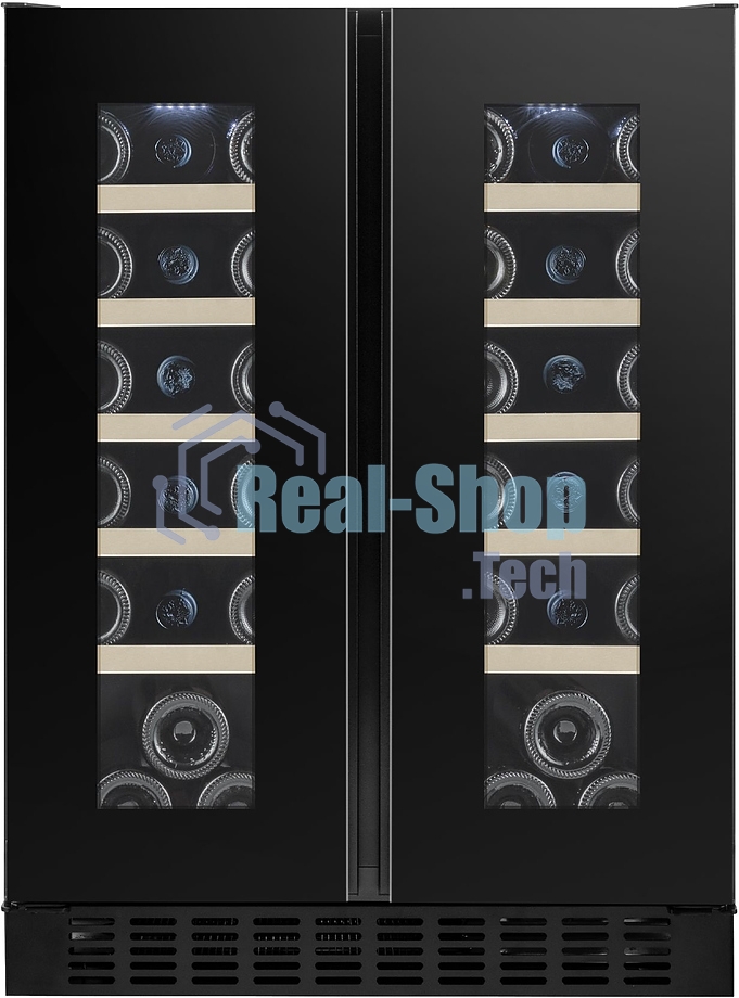 Винный шкаф Temptech OX2DX60DRB черный, 116 л, 2 отсека, 38 бут., класс G
