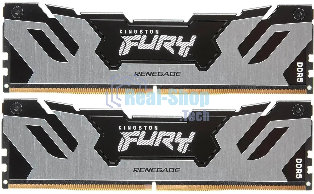 Оперативная память Kingston Fury Renegade, DDR5, 32Gb (2x16Gb), 7200MHz, CL38, DIMM, с радиатором, серебристый/черный
