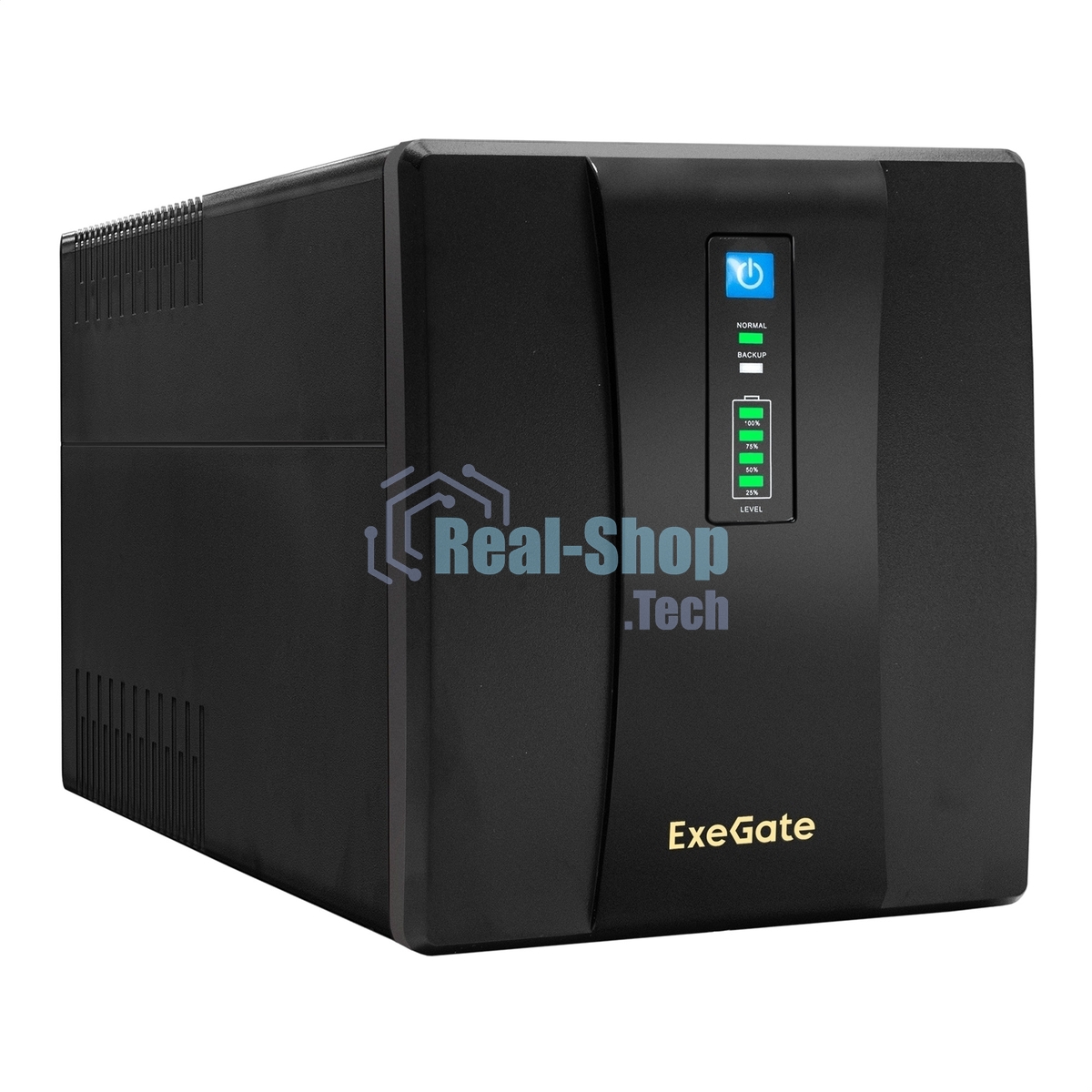 Источник бесперебойного питания ExeGate EP285490RUS SpecialPro UNB-1200.LED.AVR.EURO.RJ.USB 1200VA/750W, LED, AVR, 4 евророзетки, RJ45/11, USB, черный