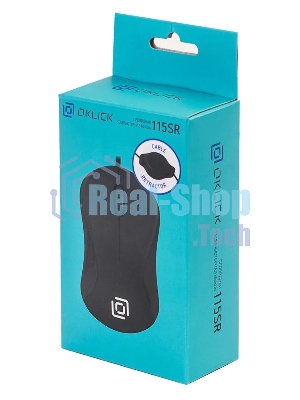 Мышь проводная Oklick 115SR черный, 1000 dpi, USB, кнопки - 3