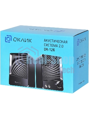 Акустическая система Oklick OK-126 2.0 черный 6Вт