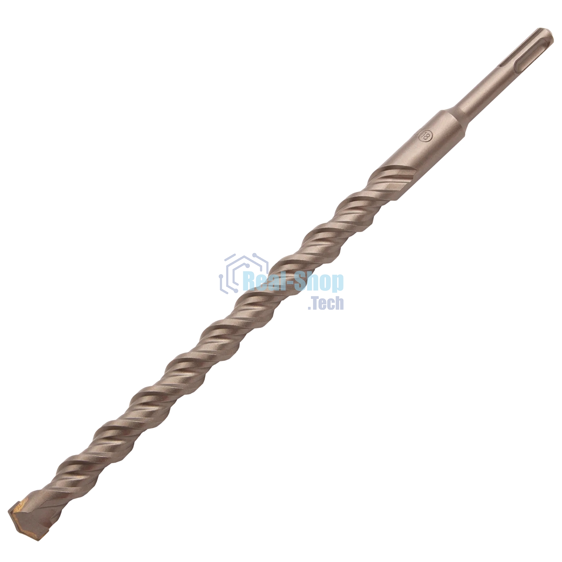 Бур по бетону Denzel двойная спираль, Cobalt W-tip, 18x310 мм, SDS PLUS