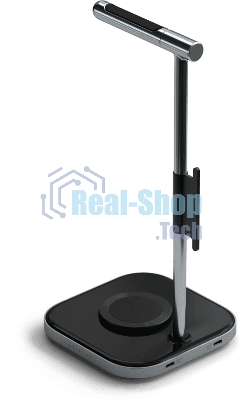 Подставка для наушников 2-в-1 с беспроводным зарядным устройством Satechi 2 in 1 Headphone Stand with Wireless Charger, Серый Космос