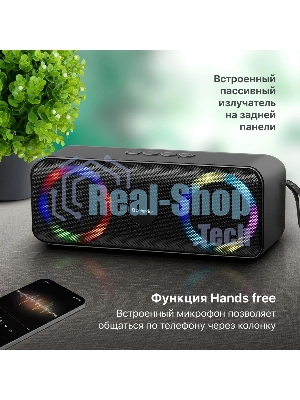 Акустическая система Defender LIGHT/BT/FM/USB/TF/AUX Q1 черный 10 Вт