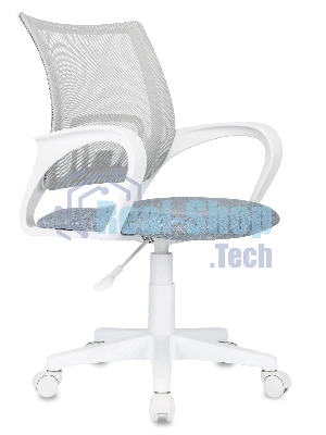 Кресло Domfy DK X-ROOM WH светло-серый TW-02 TW-20 сетка/ткань крестов. пластик белый