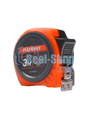Рулетка PATRIOT MTP-3-16, магнит, 2сторон.зацеп, антиблик.нейлон.покрытие, крупн.шрифт, двусторон.белая лента, 3м*16 мм