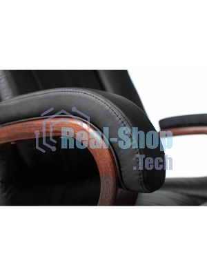 Кресло Бюрократ T-9925WALNUT/BLACK черный, кожа