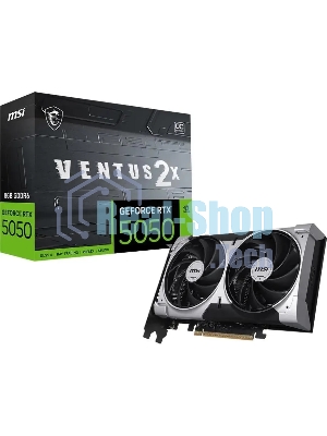 Видеокарта MSI GeForce RTX 5050 8G VENTUS 2X, NVIDIA RTX 5050, 8 ГБ GDDR6, 128 бит, PCI-e 5.0, 1xHDMI, 3xDP, 2587 МГц