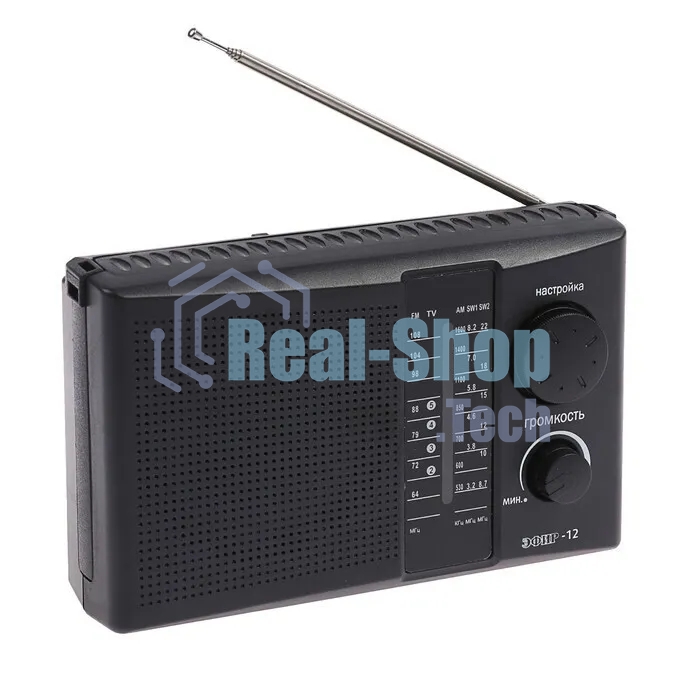 Радиоприемник ЭФИР 12 FM 64-108МГц, бат. 2*R20, 220V