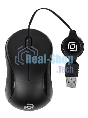 Мышь проводная Oklick 115SR черный, 1000 dpi, USB, кнопки - 3