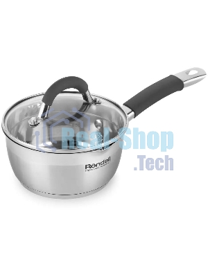 Ковш Rondell Flamme RDS-026, 1.3л, 16см, с крышкой, стальной
