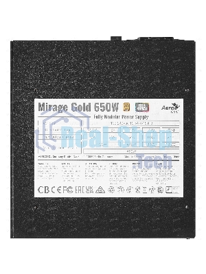 Блок питания Aerocool/Formula MIRAGE GOLD 650W, 650Вт, 80 PLUS Gold, 120мм, модульный, черный