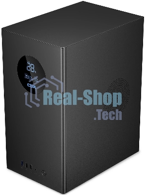 Компьютерный корпус CBR mATX Minitower V865, без БП, 1хUSB 3.0, 2хUSB 2.0, HD Audio+Mic, Digital Screen, черный