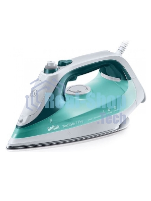 Утюг Braun SI7042GR белый/бирюзовый, 2400 Вт, 50 г/мин, 220 г/мин, 300 мл