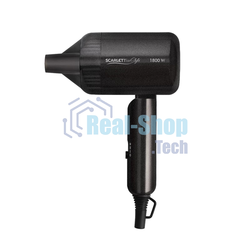 Фен Scarlett SC-HD70IT15 черный, 1800 Вт, компактный, ионизация