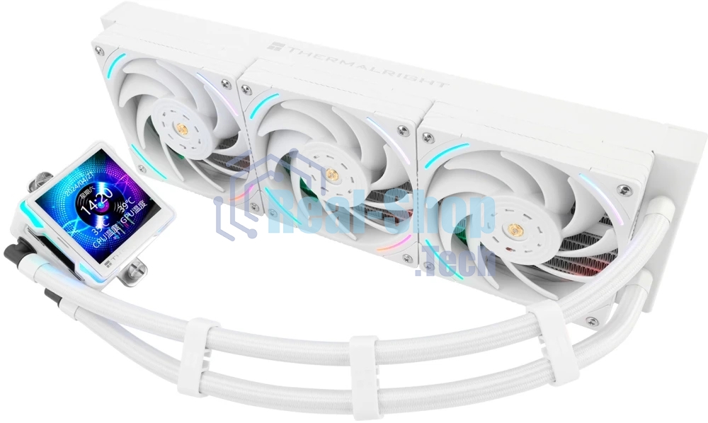 Система жидкостного охлаждения Thermalright Elite Vision 360 (360mm, LED, White, ARGB/Fans: 3x120mm, 69CFM, 27dBA, 2150RPM/Pump height 63mm, Rad thickness 27mm/S: 1700, 1200, 1851, 115X, 2011, 2066, AM5, AM4)