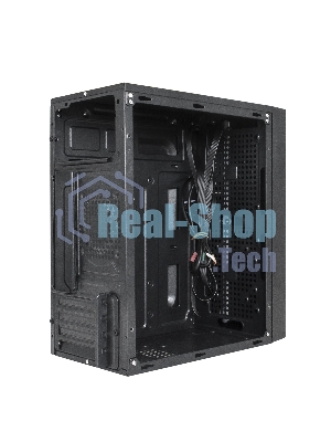 Компьютерный корпус Minitower ExeGate mEVO-9301-NPX450 (mATX, БП 450NPX с вент. 12см, с окном, 2хUSB+1хUSB 3.0, HD аудио, черный, с RGb подсветкой)
