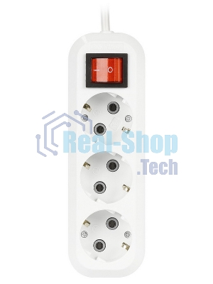 Удлинитель Smartbuy (SBE-16-3-03-ZS) 3 гнз х 3,0 м (16А/3.5 кВт, ПВС 3х1.0)