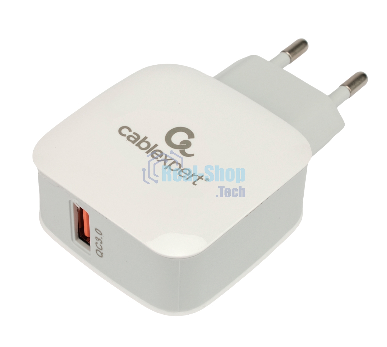 Сетевое зарядное устройство Cablexpert MP3A-PC-40, 18Вт, 3А, быстрая зарядка QC3.0, 1 порт USB, белый, пакет