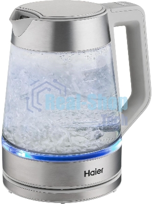 Чайник электрический Haier HK-501 1.7л. 2400Вт серый корпус: стекло/пластик (TD0036930RU)