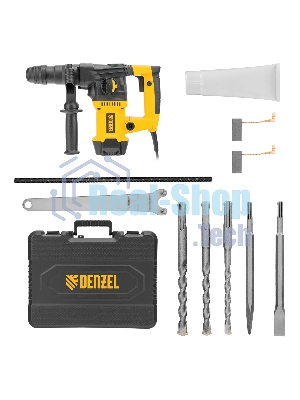 Перфоратор Denzel RHVB-1250-32, SDS-plus, 1250 Вт, 5,5 Дж, от сети