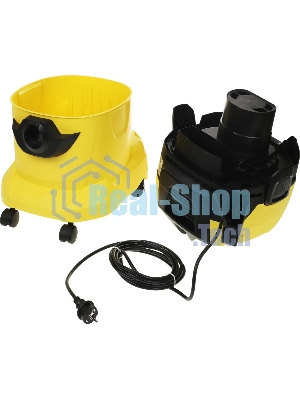 Строительный пылесос Karcher WD 4 P V-20/5/22 желтый, 1000 Вт, уборка сухая/сбор воды/выдув, пылесборник мешок/контейнер, 20 л