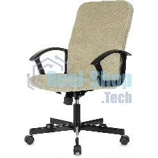 Кресло офисное Бюрократ Triest Fabric песочный Light-21 крестов. металл черный