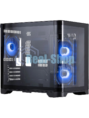 Компьютерный корпус 1STPLAYER UVIEW UV5 ARGB черный mATX 3x120мм ARGB fans UV5-BK-2FC7R-1FC7