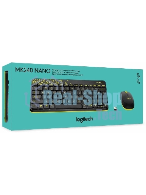 Комплект клавиатура + мышь Logitech Wireless Desktop MK240 Nano черный Retail Combo