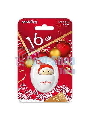 Флешка USB SmartBuy NY series Santa-A (SB16GBSantaA), 16Gb, USB 2.0, R/W 25/15, красный/белый
