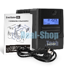Источник бесперебойного питания ExeGate Smart LB-650.LCD.AVR.4C13 (650VA/390W, LCD, AVR, 4*C13, батарея 12V 7Ah, черный)