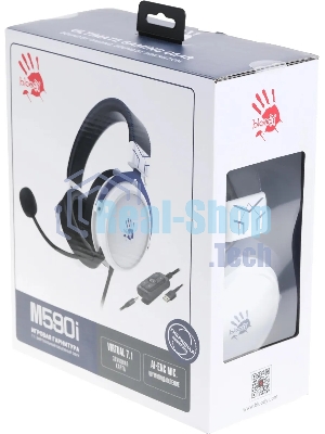 Наушники с микрофоном A4Tech Bloody M590i синий/белый 1м мониторные USB оголовье (M590I SPORTS NAVY)