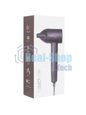 Фен Scarlett SC-HD70I43 фиолетовый, 1600 Вт, ионизация